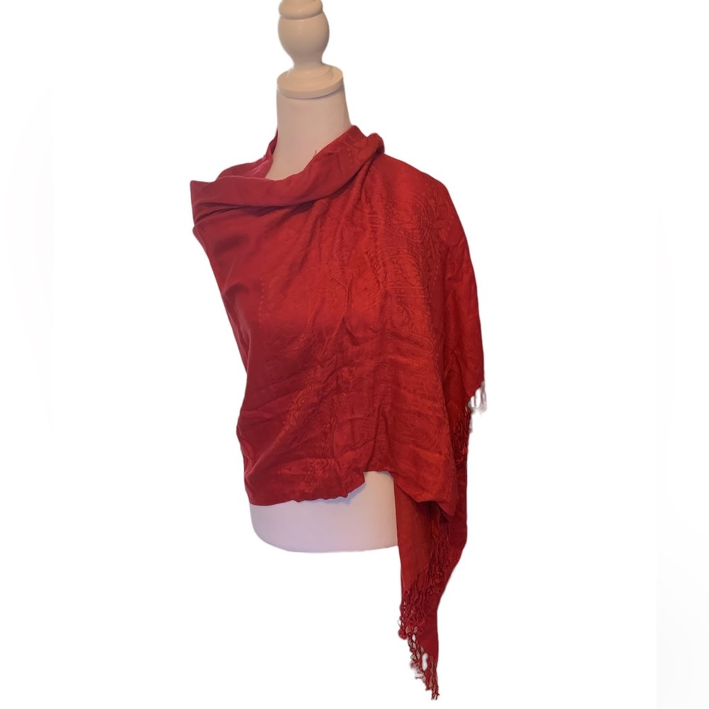 D & Y Pashmina Pink Magenta Blanket Scarf with Fringe